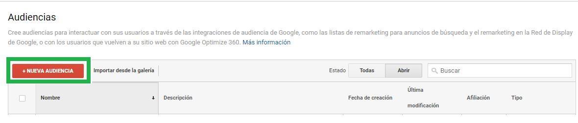 Crear listas de remarketing 2