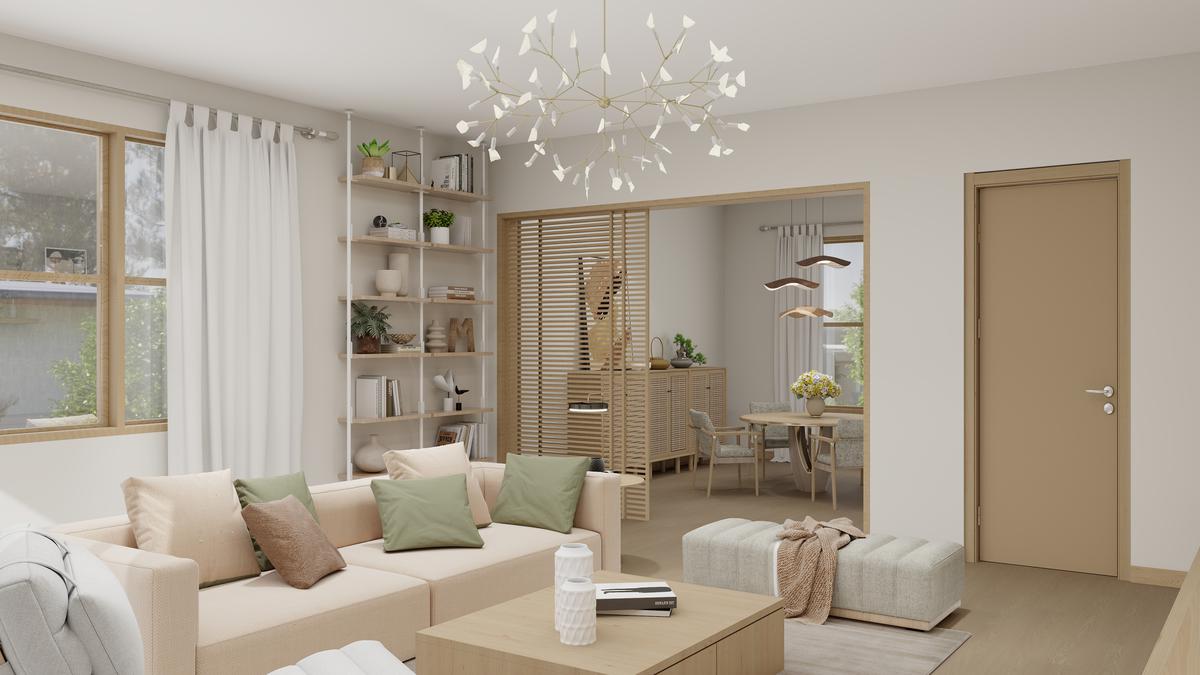 Salón comedor estilo Japandi