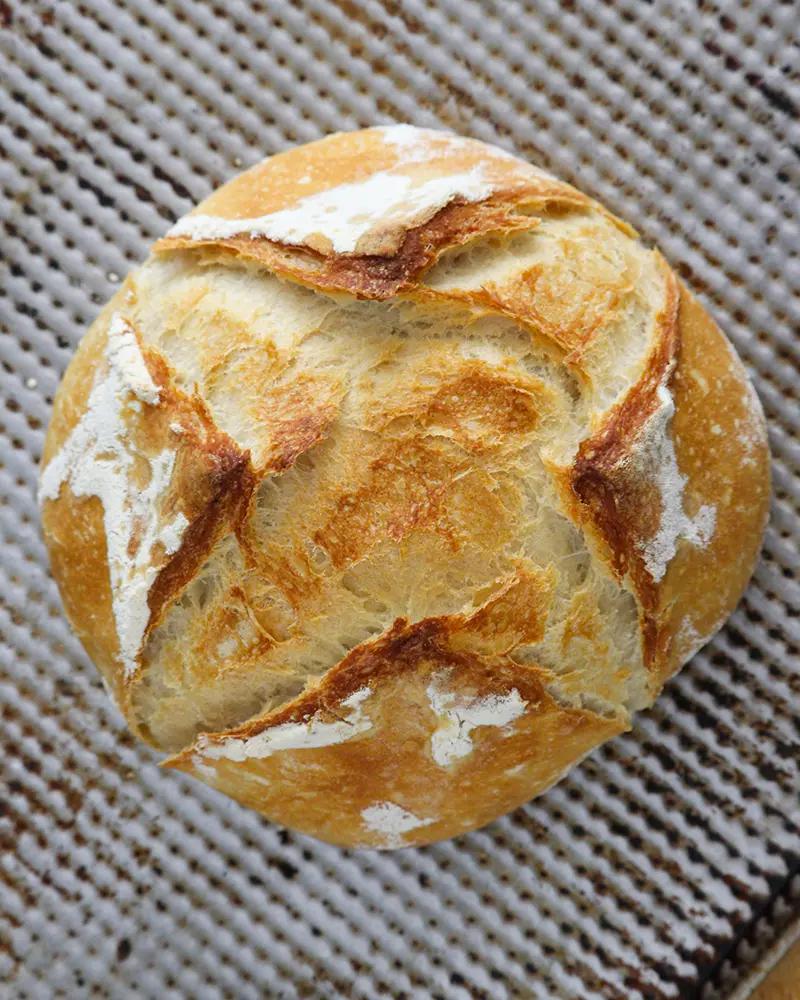 pan casero facil sin amasar corteza dorada