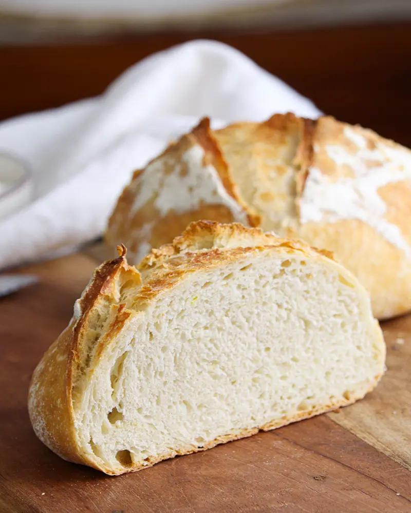 pan casero facil sin amasar corteza dorada