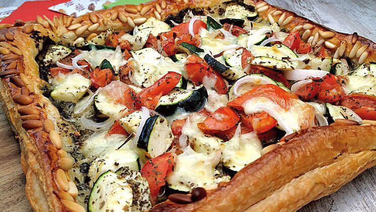 Tarta de hojaldre con verduras