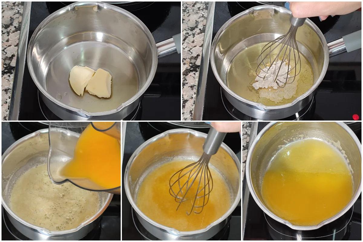 salmon en salsa de naranja paso 1