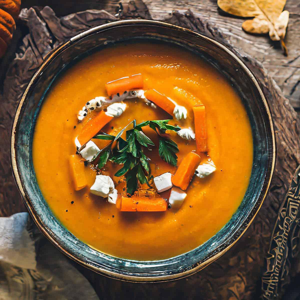 Crema de calabaza y zanahoria