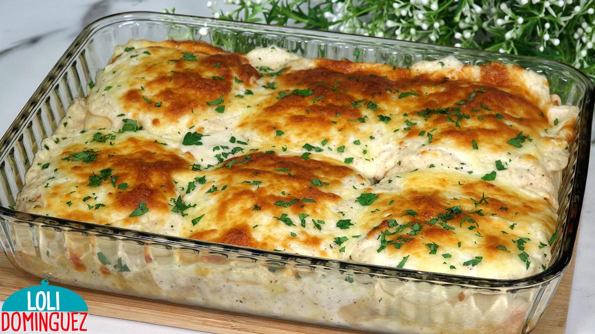 CREPES DE POLLO CON BECHAMEL. Deliciosa combinación de sabores que resulta irresistible, una receta que apetece cualquier día entre semana