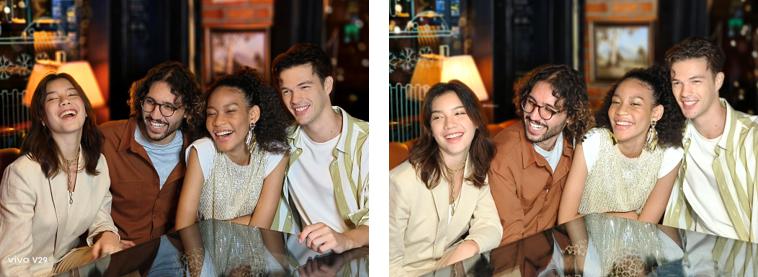 Con Aura Light vs Flash estándar