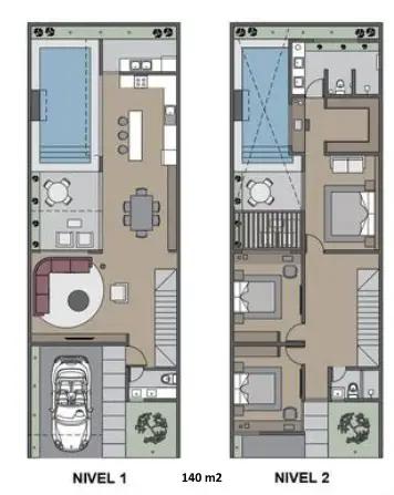 casa de dos pisos sencilla