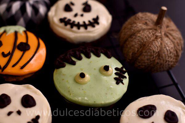 cupcakes con dibujo de frankenstein 
