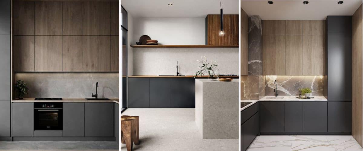Cocinas modernas con armarios grises