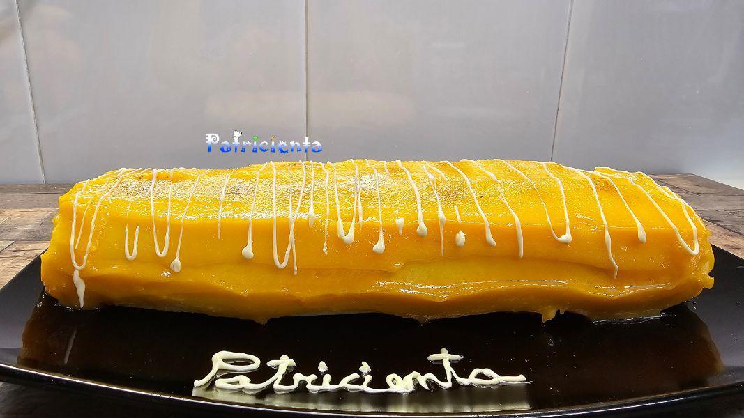 Brazo gitano relleno de nata (crema de leche) con yema tostada SIN GLUTEN. PatricientaCook.