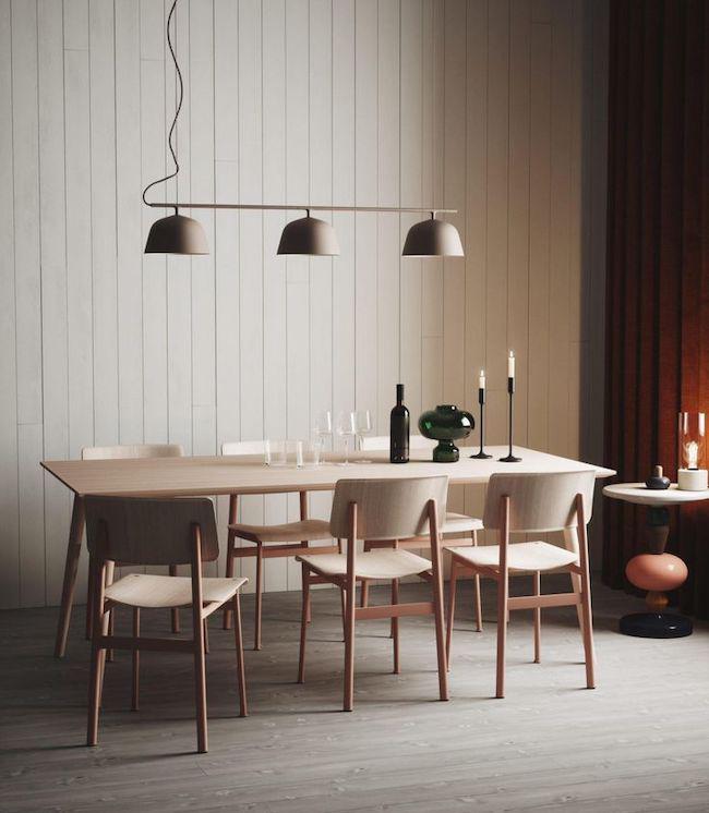 Ambit rail de Muuto - comedor - mesa y sillas de madera