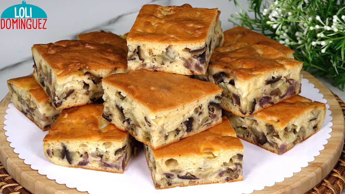 PAN DE BERENJENA SIN AMASADO. Delicioso como entrante o aperitivo, una manera diferente de comer berenjenas, queda muy jugoso y tierno y con un sabor riquísimo