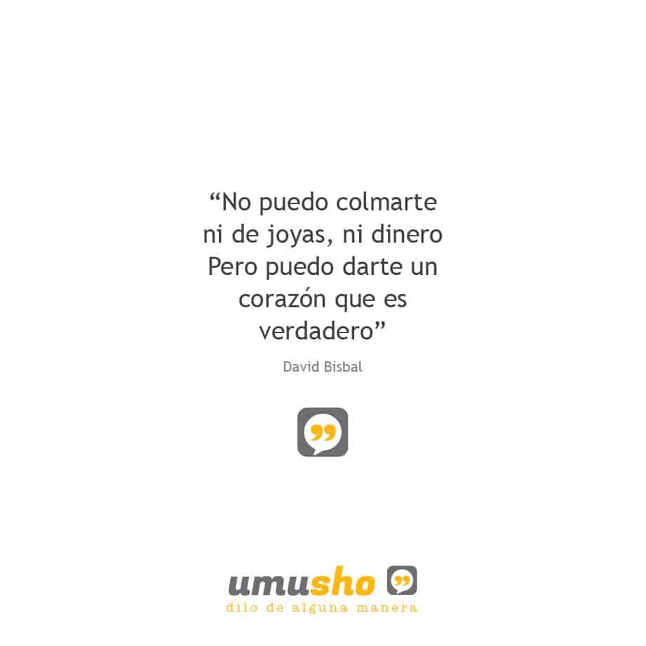 Pero puedo darte un corazón que es verdadero – David Bisbal 