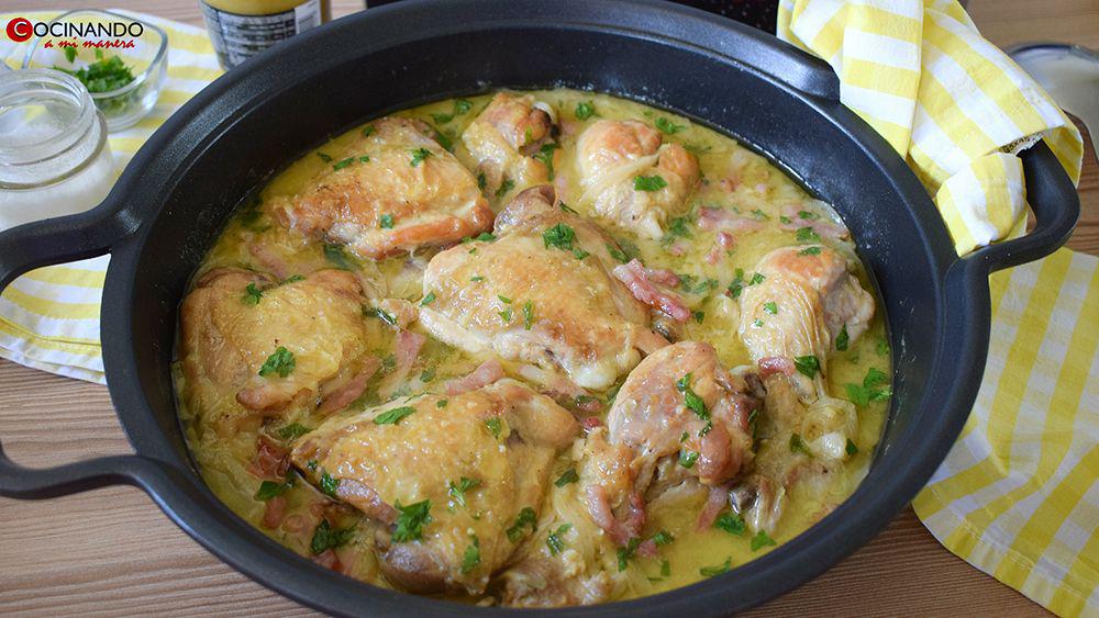 pollo guisado a la mostaza
