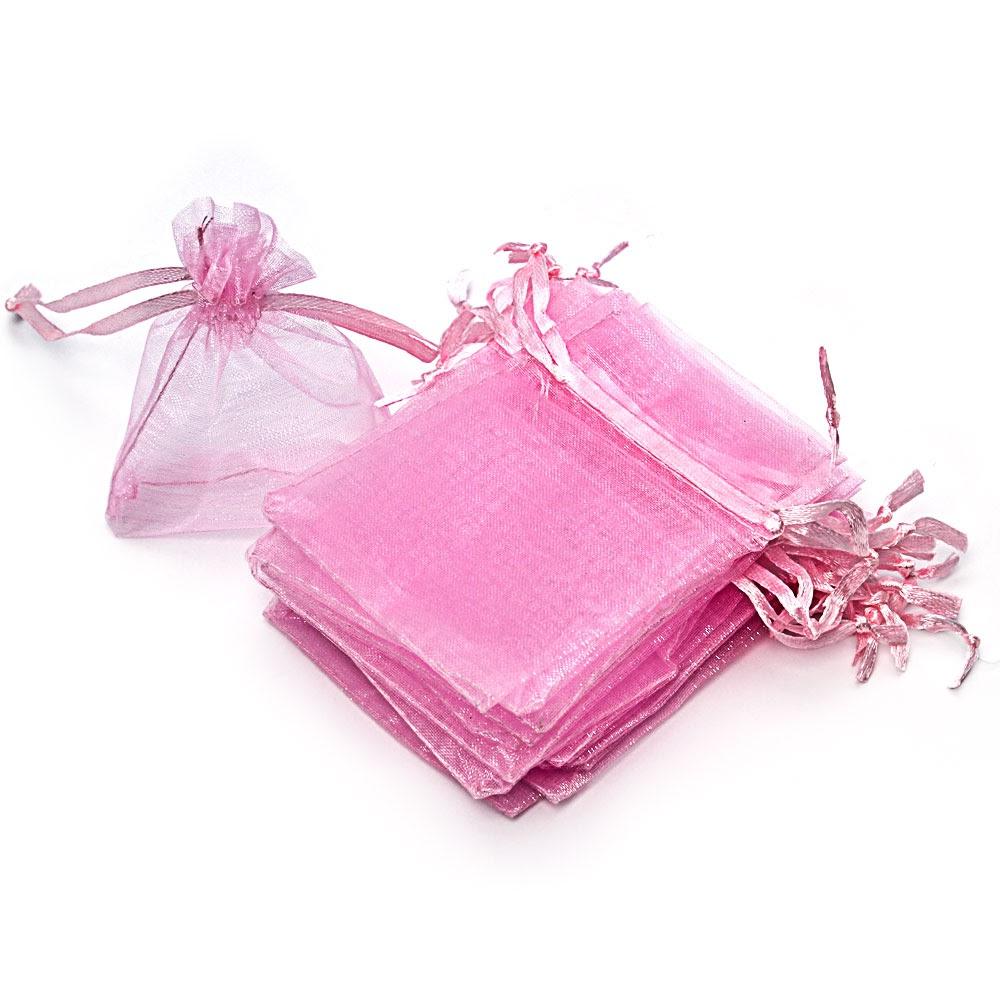 bolsa organza 7 x 9cm rosa