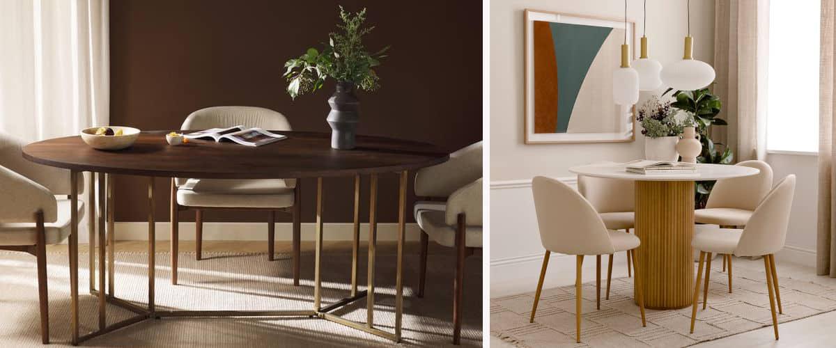 Mesas de comedor redondeadas