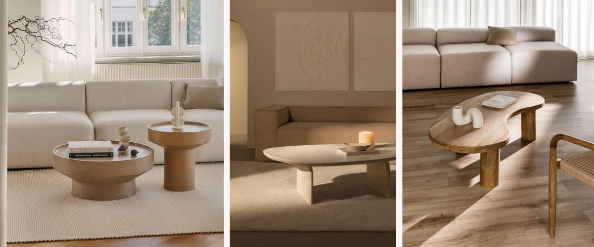 Mesas de centro curvas