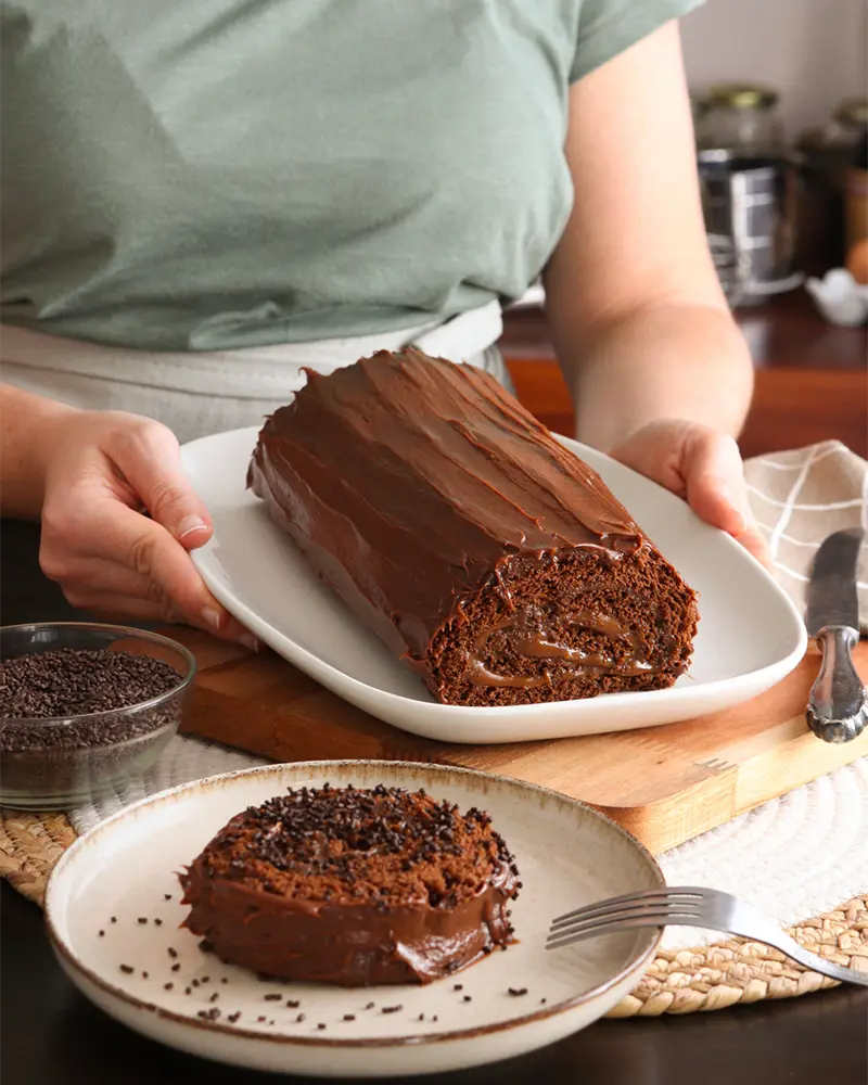 pionono chocolate dulce arrollado