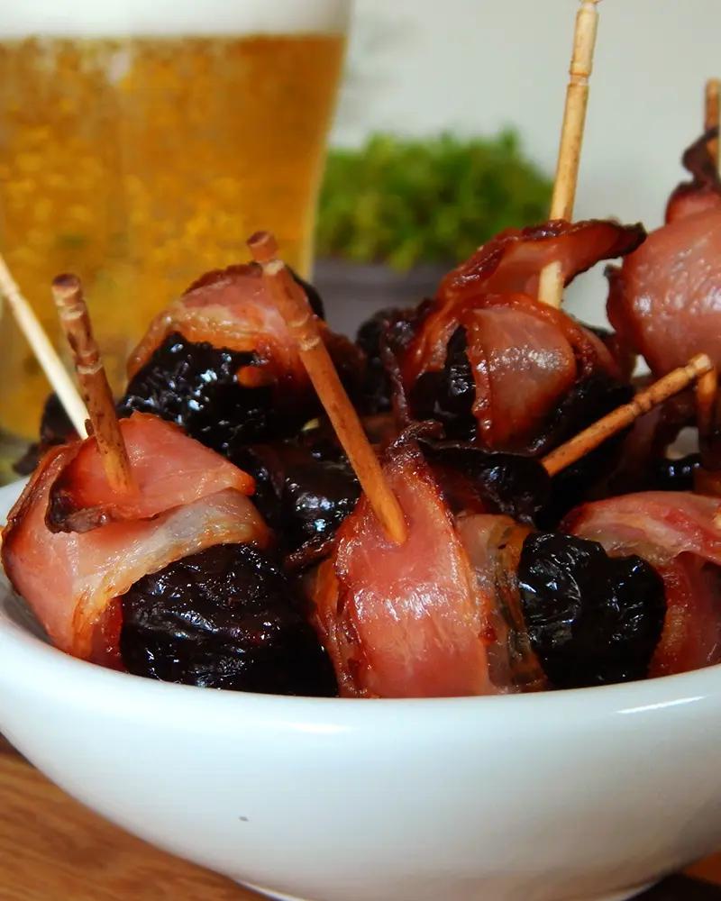 ciruelas panceta horno agridulce