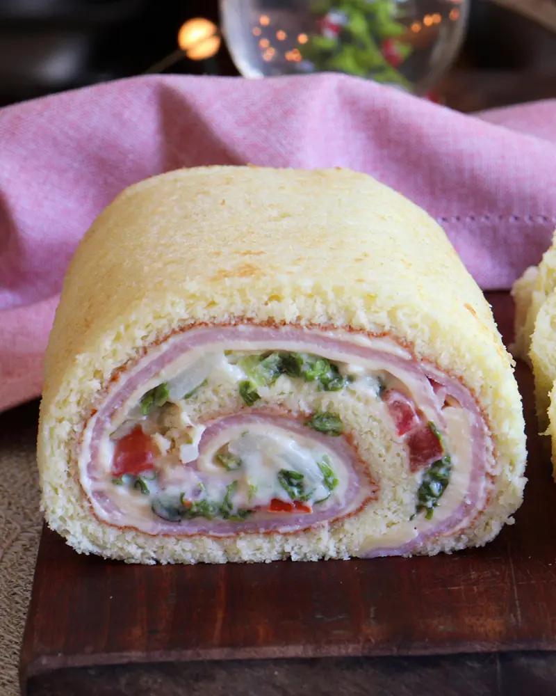 pionono arrollado salado navidad fiestas jamon queso