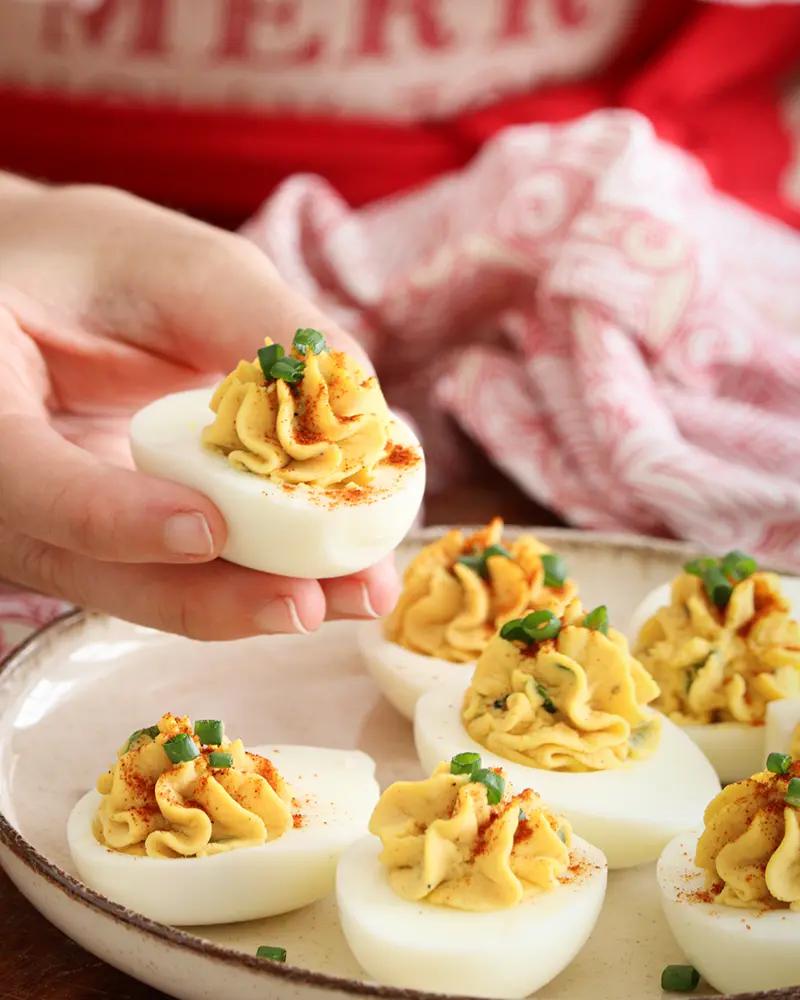 huevos rellenos navidad facil rapido yema mayonesa