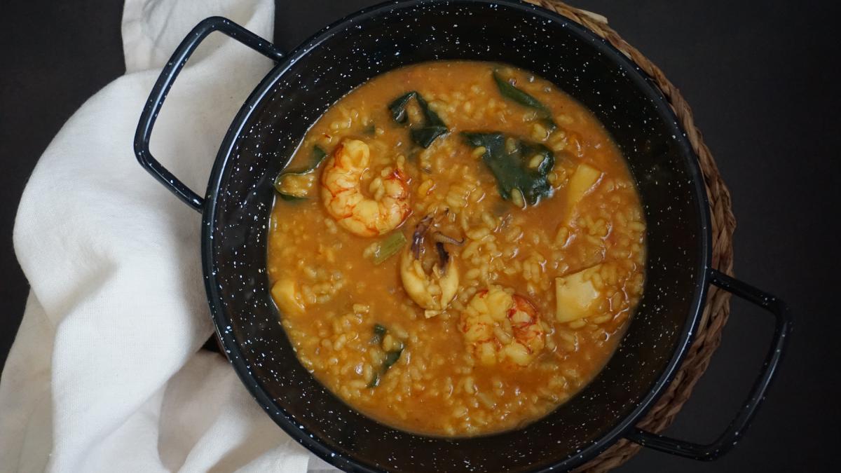 arroceando, arroz caldoso de sepia y gambón