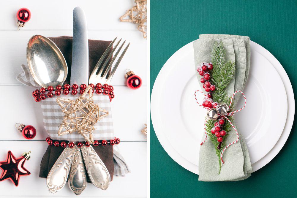 Cómo decorar la mesa de Navidad con poco dinero y sencillas ideas para doblar servilletas.