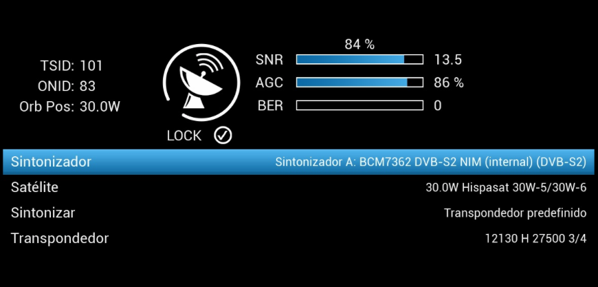Hispasat con antena de 33 centímetros 