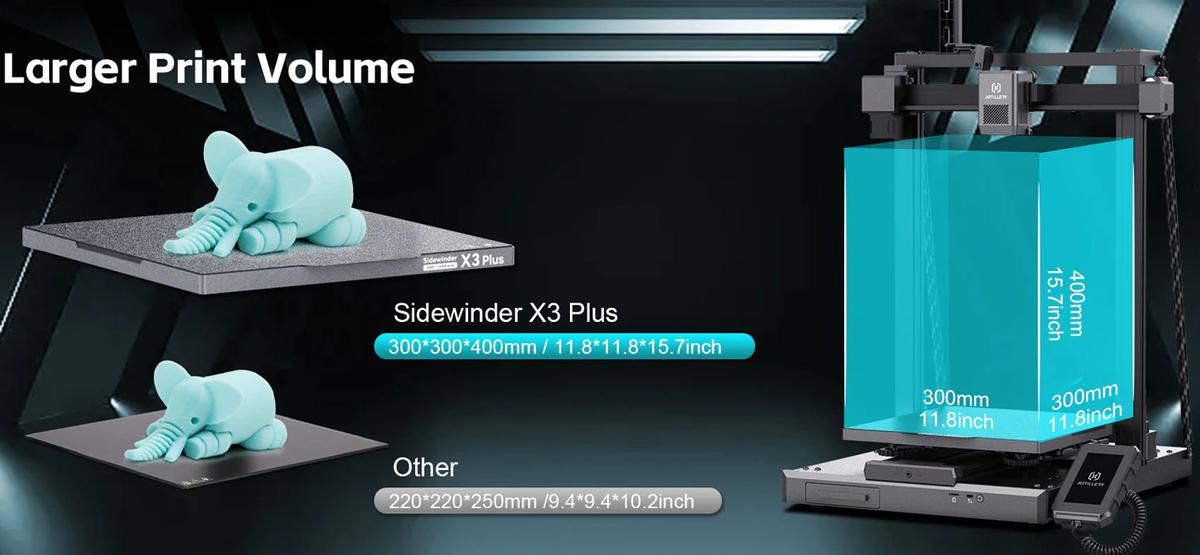 Artillery Sidewinder X3 Plus - Volumen de impresión