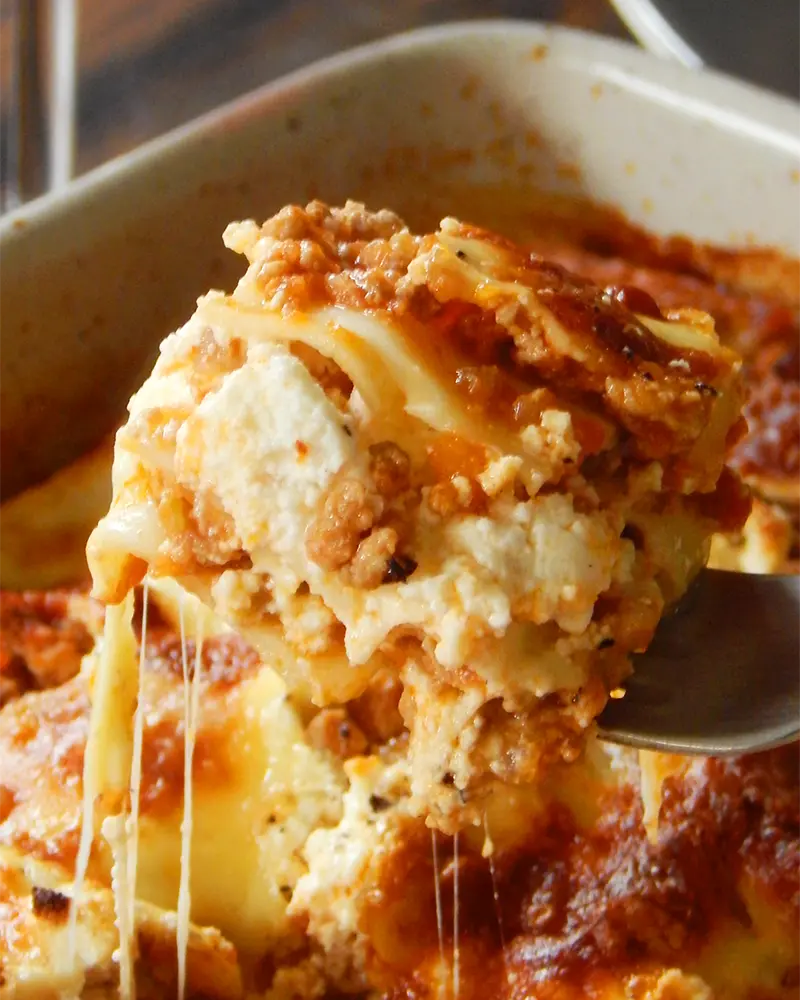 lasagna lasaña queso ricota salsa casera