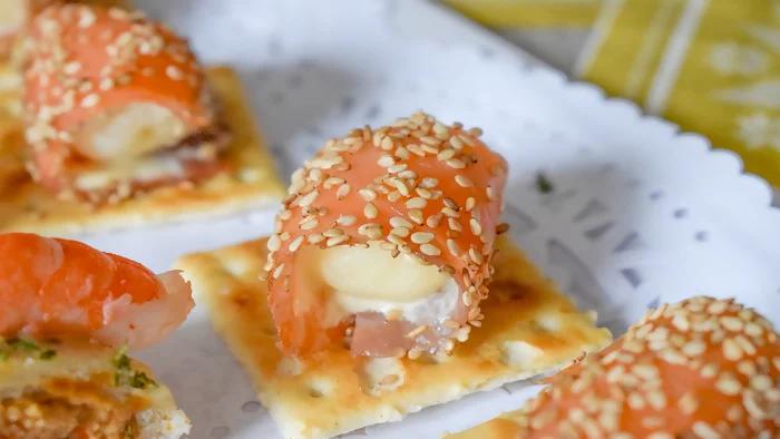 aperitivo de salmon ahumado