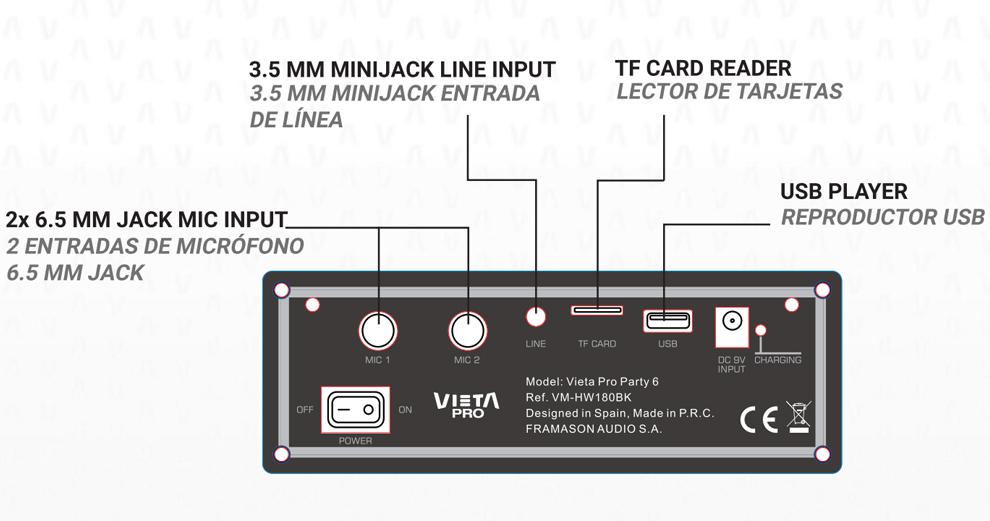 Vieta Pro Party 6 - Conectividad