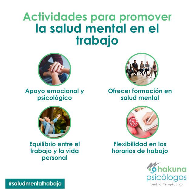 Actividades para promover la salud mental en el trabajo