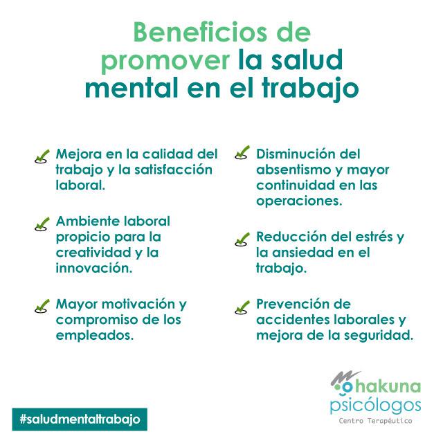 Beneficios de promover la salud mental en el trabajo