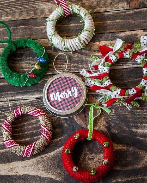 Diseños de coronas navideñas mini