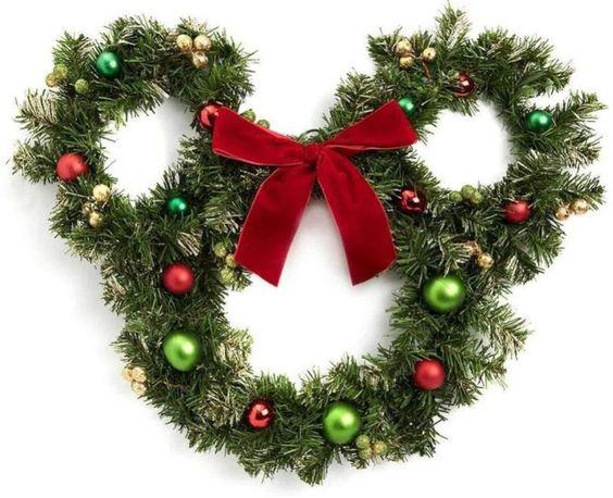 Diseños de coronas navideñas de mickey mouse