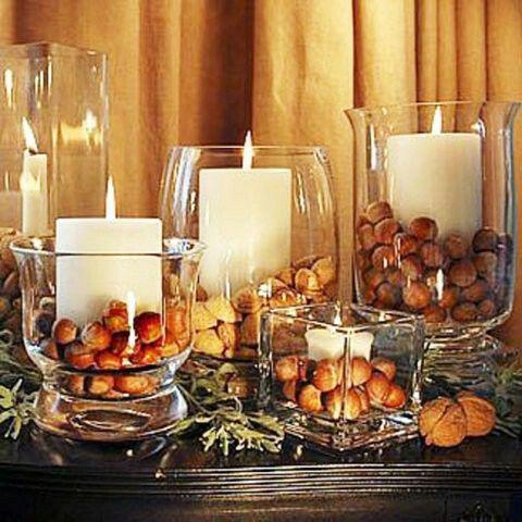Decoración navideña con velas