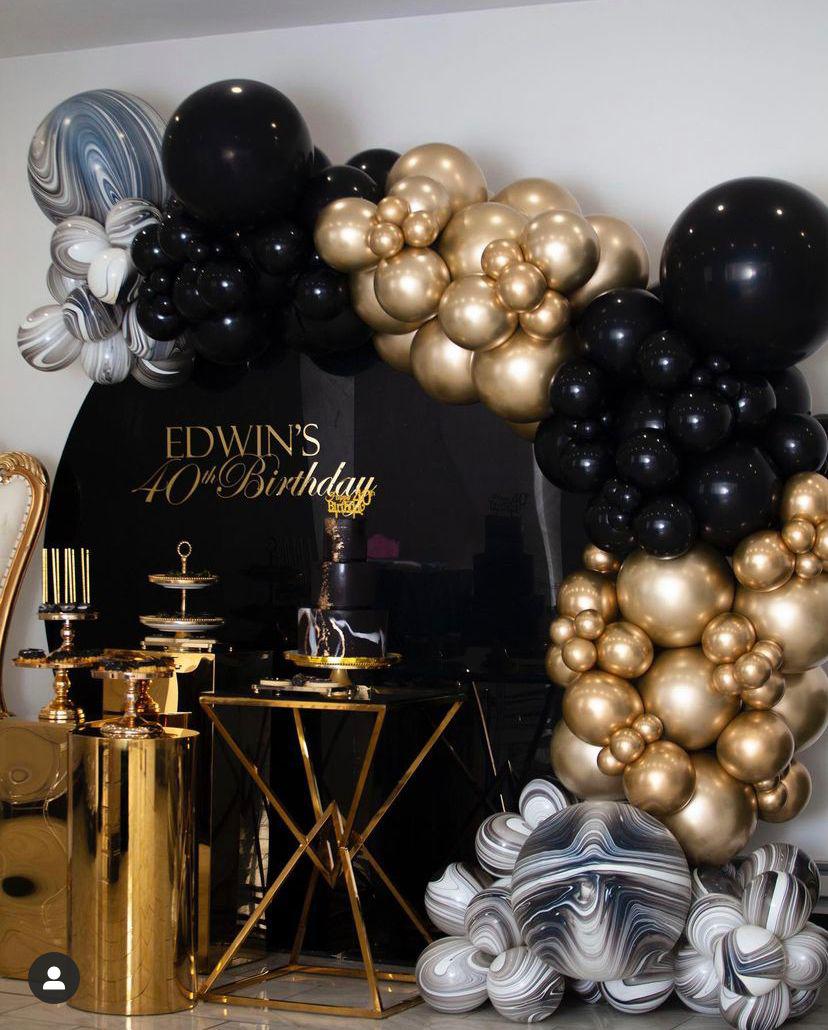 Ideas para una fiesta black and gold para hombre