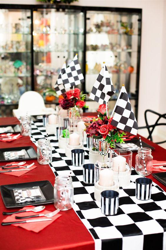 Tema de autos clásicos para fiesta de hombre