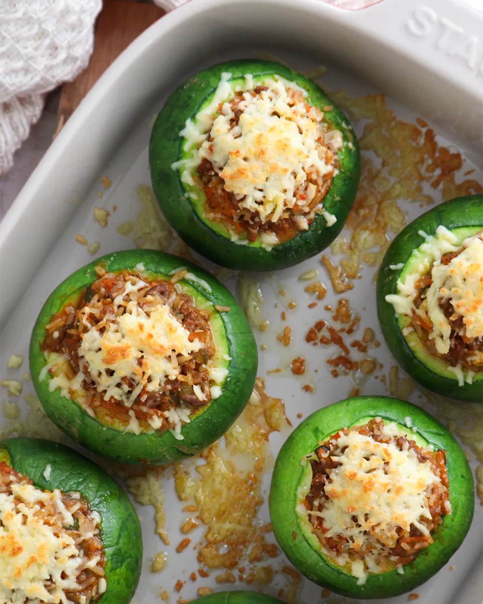 zapallitos rellenos al horno carne queso