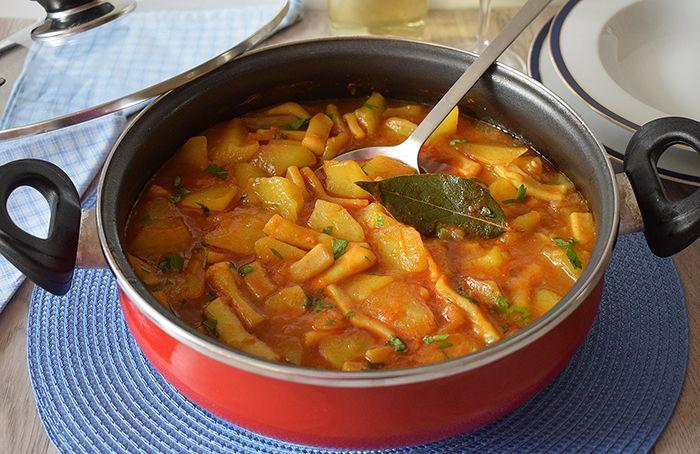 patatas con calamares