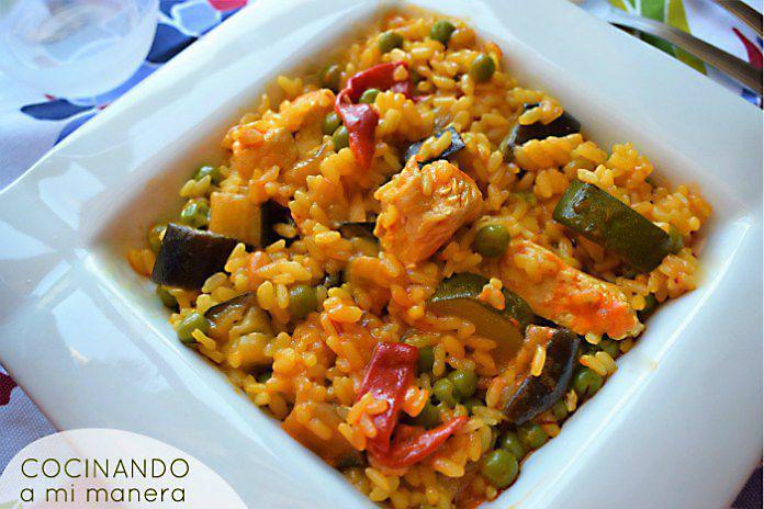 arroz con pollo y verduras