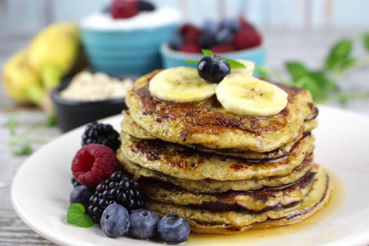 Tortitas avena y plátano. Pancakes sin harina, sin leche y sin azúcar