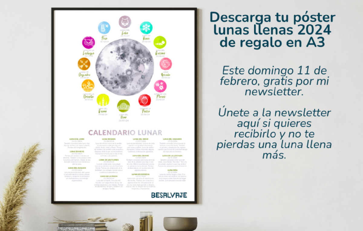 Póster de lunas en pared en mockup