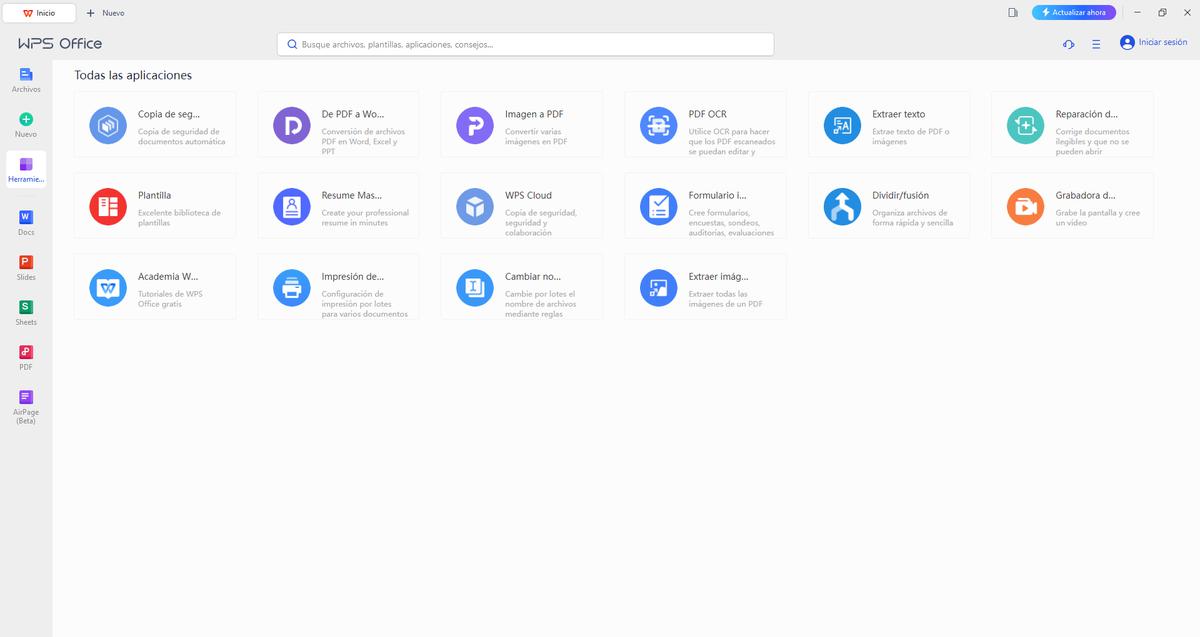 Herramientas y funciones variadas y accesibles