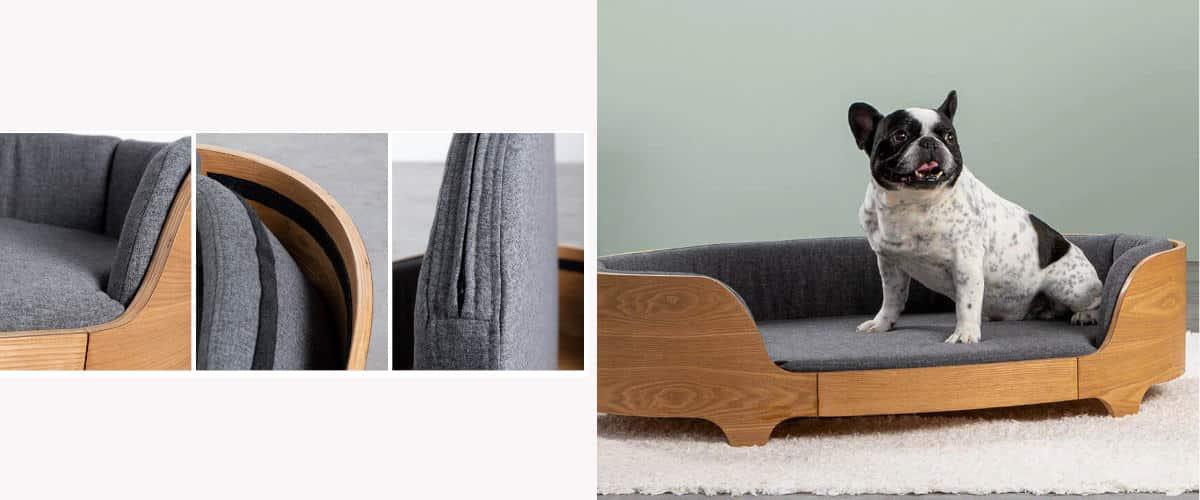 Cama para mascotas ovalada en Madera Prico