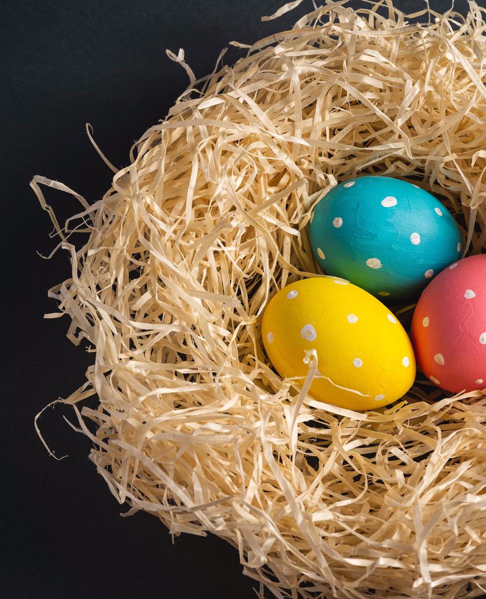 nido con huevos de pascua
