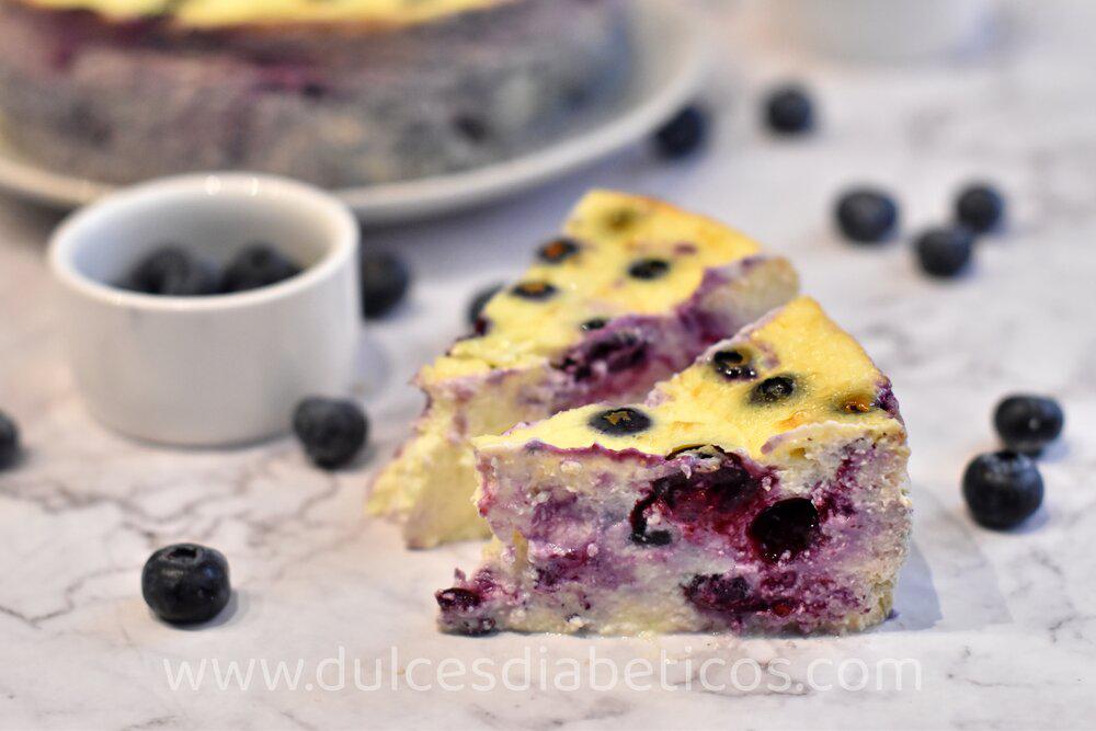 Tarta de queso y arandanos sin azucar
