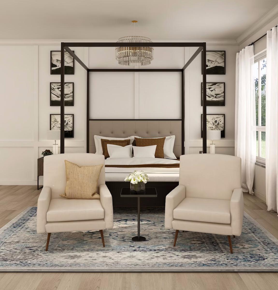 estilo glam en el dormitorio