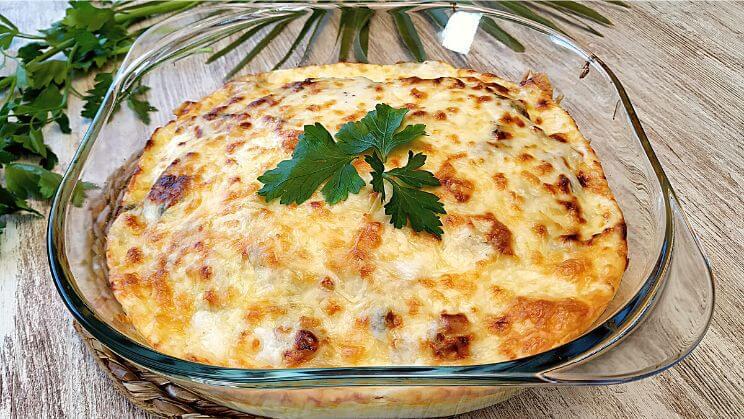 Lasaña cremosa de pollo