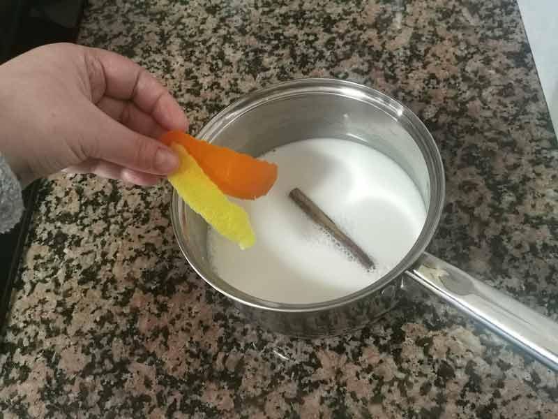 Piel citricos a leche